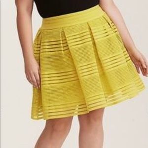 Torrid Chartreuse Striped Sheer Aline Skirt